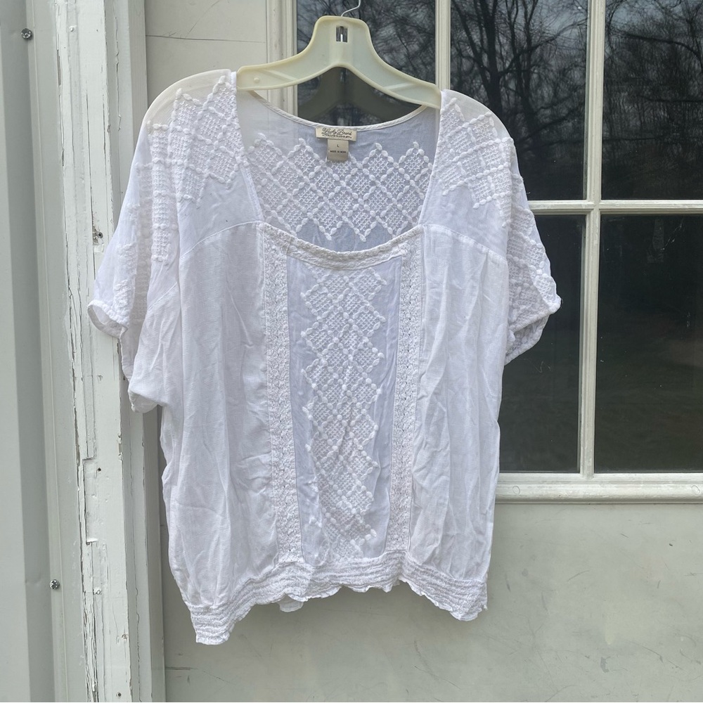 Lucky Brand Lacy Peasant Blouse